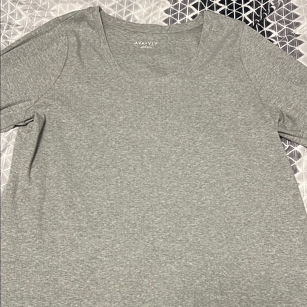 Ava & Viv Gray Long Sleeve Top